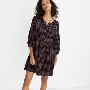 Madewell NWT Plaid Flannel Button-Front Shirtdress